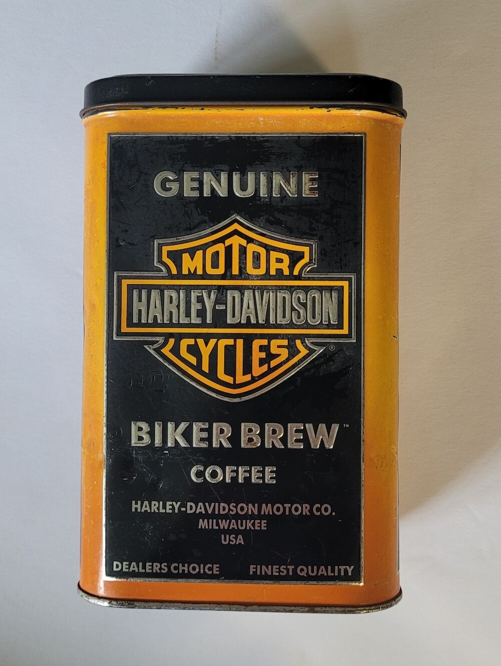 Harley-Davidson Biker Brew Coffee Tin - Black & Orange